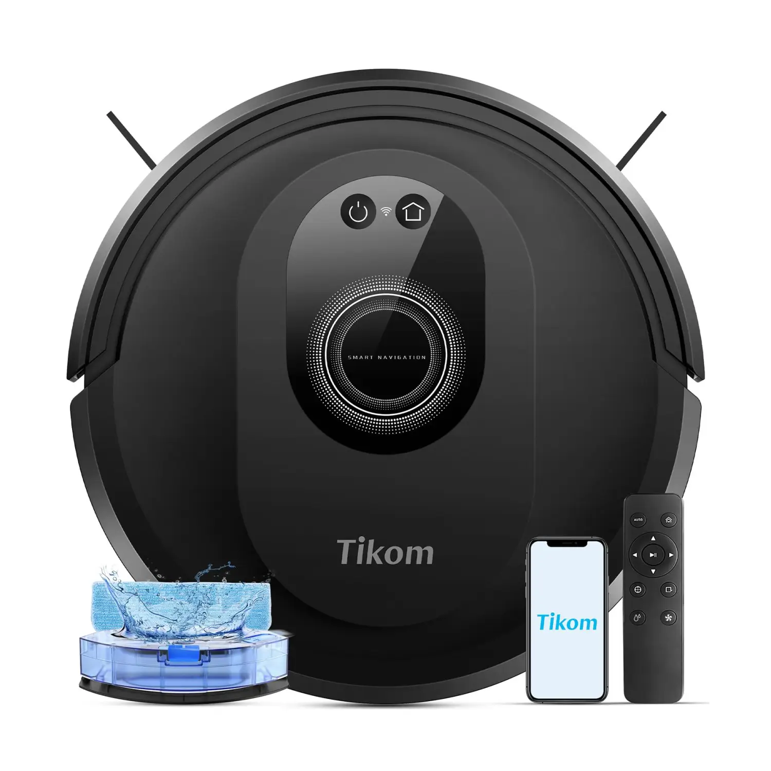 Robot aspirador y fregasuelos Tikom G8000 Max con control por app y 5000 Pa