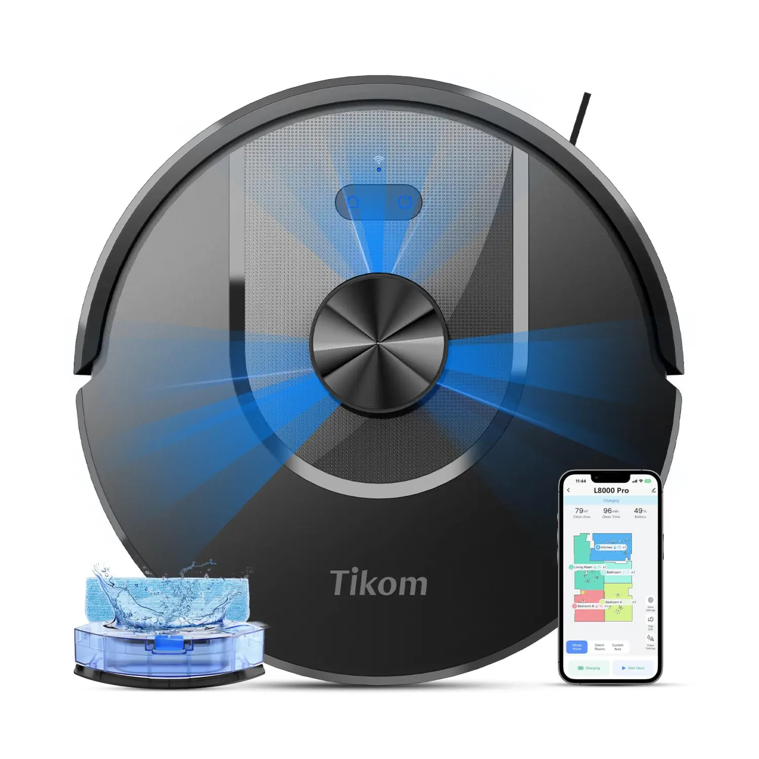 Tikom Combo robot de aspiradora y trapeador, aspiradora robótica automática de 6000 Pa
