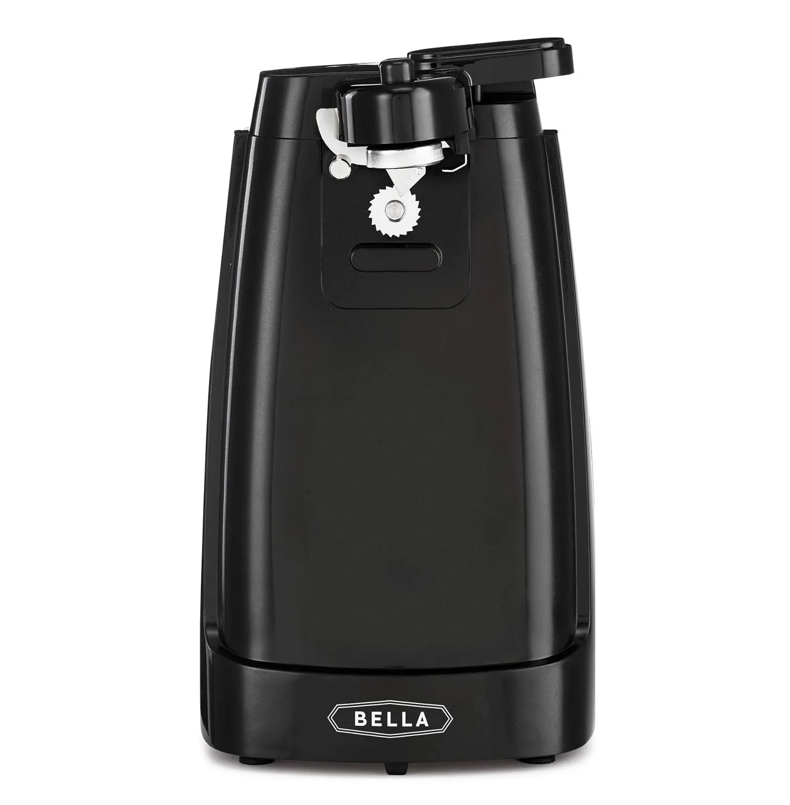 BELLA Abrelatas Eléctrico Multifunción - Negro, Acero Inoxidable
