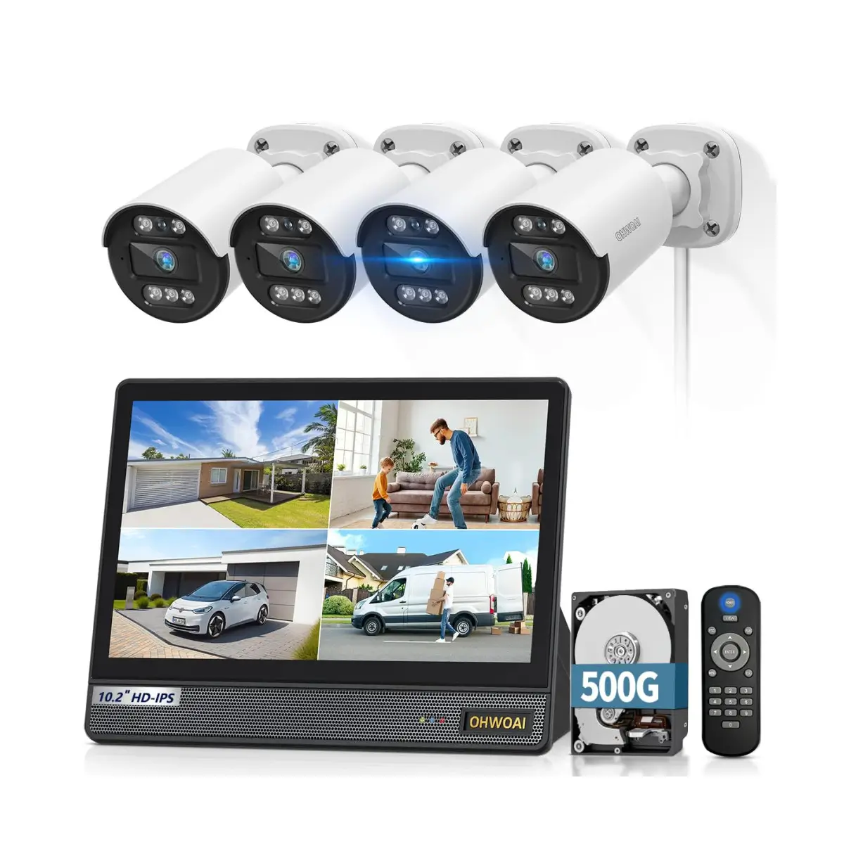 Sistema de cámara de seguridad con cable CCTV 5MP para exteriores