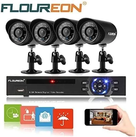 Sistema de vigilancia Floureon de 4 cámaras