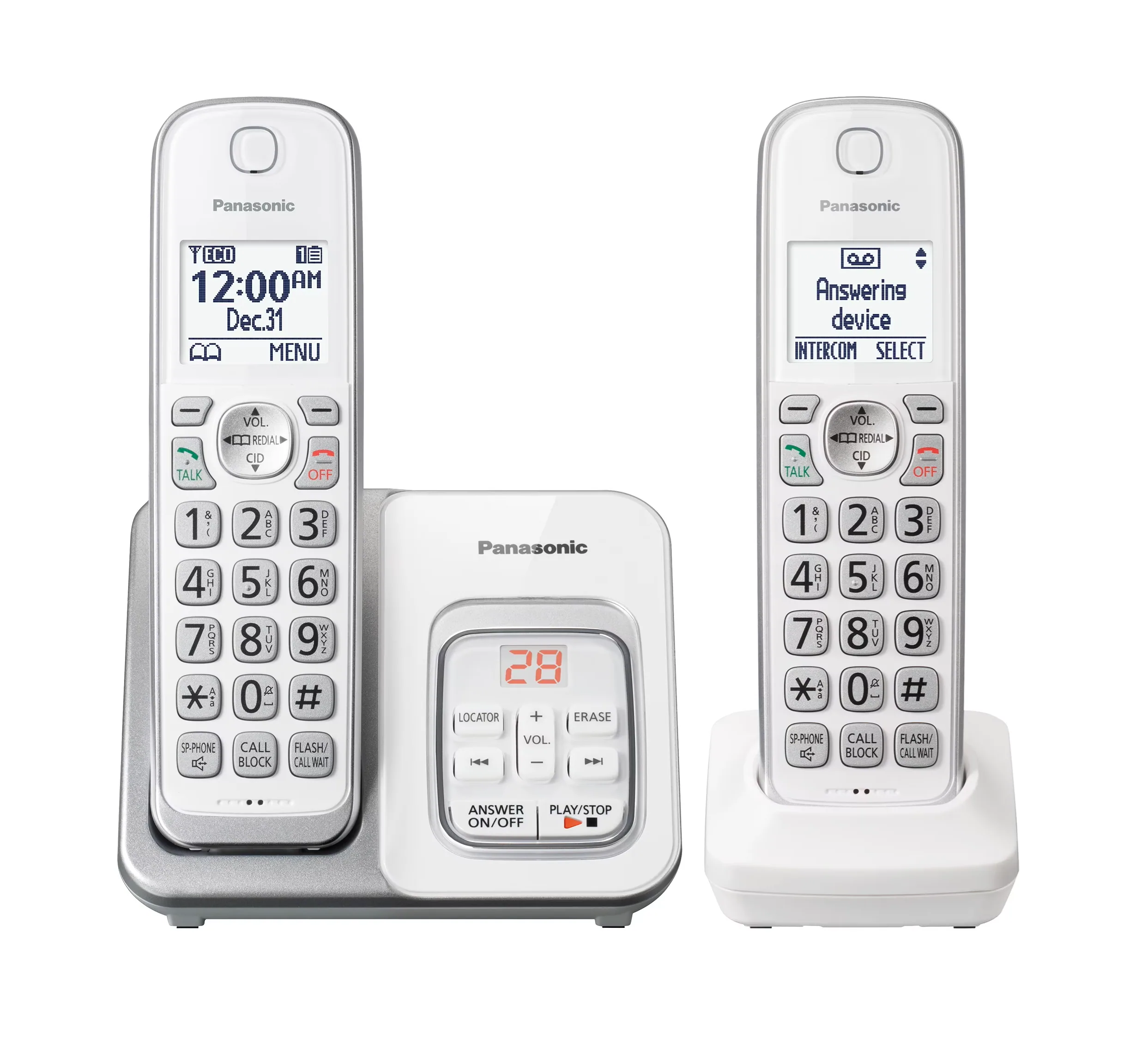 Panasonic KX-TG3812W con 2 Auriculares, Contestadora y Bloqueo de Llamadas