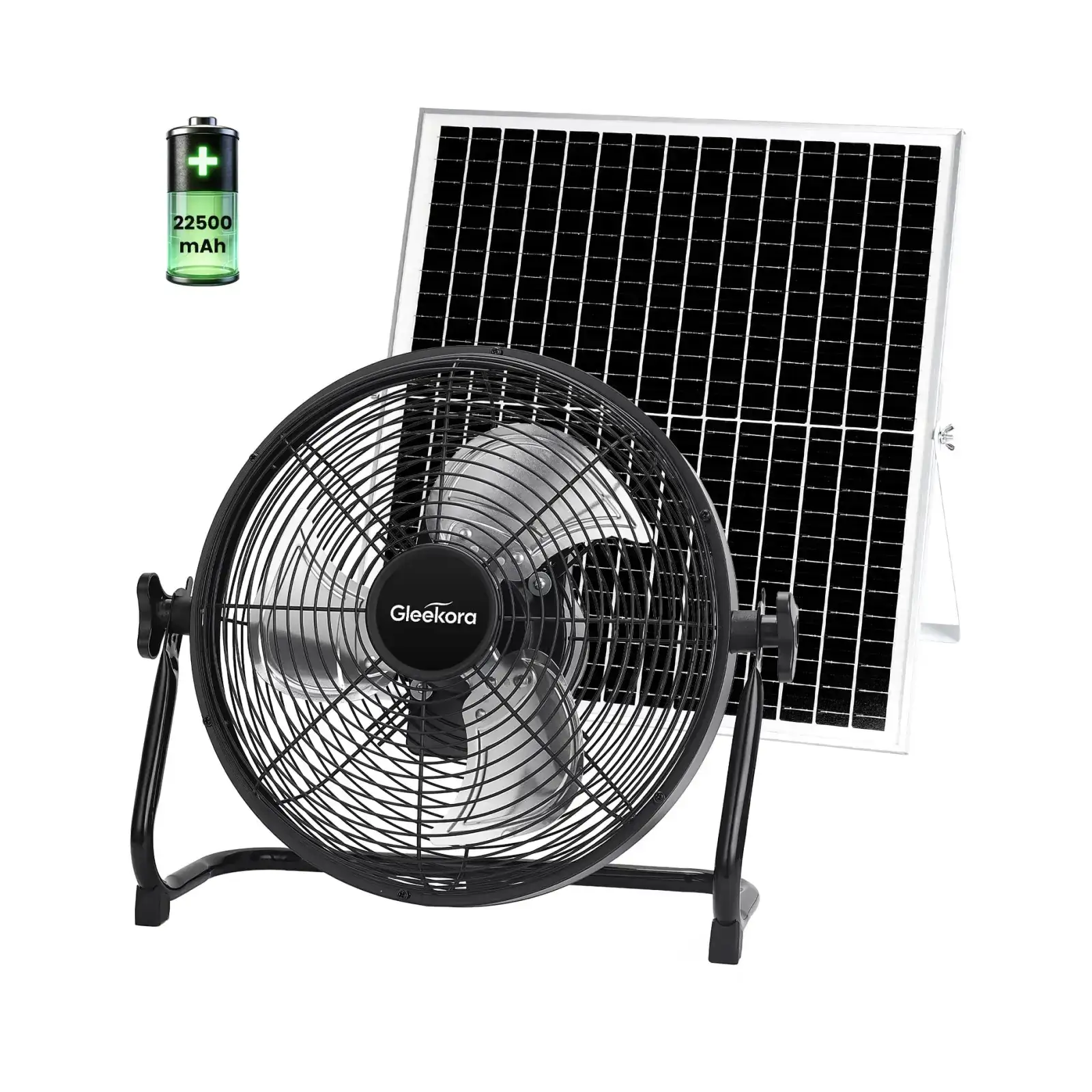 Ventilador solar Gleekora S14 14 pulgadas con panel 35W para apagones Cuba