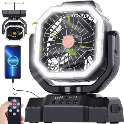 Ventilador F10 recargable 20000 mAh portátil para apagones Cuba